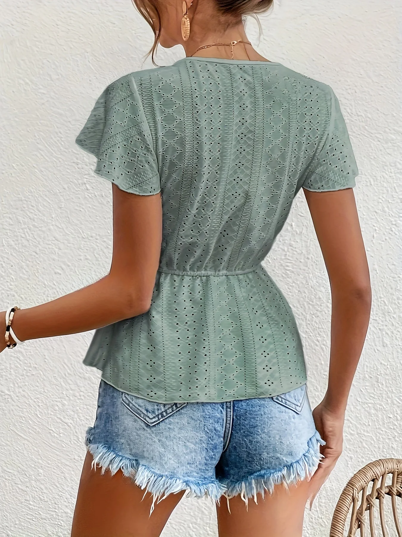 Clarisa® | Elegant V-Neck Lace Blouse - Image 3