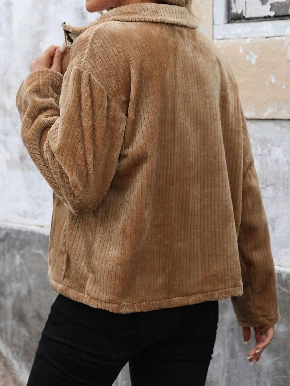 Claudette | Perfee long sleeve jacket with zip and collar collar - Image 2