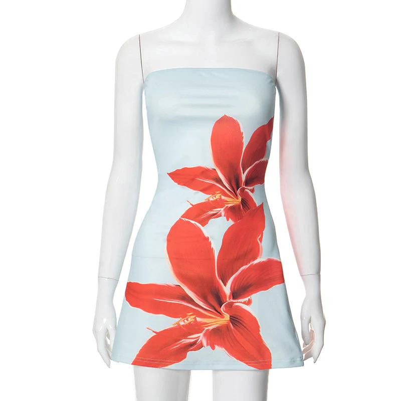 Claudia® | Women'S Bandeau Mini Dress With Floral Print And Figure-Hugging Cut - Image 7