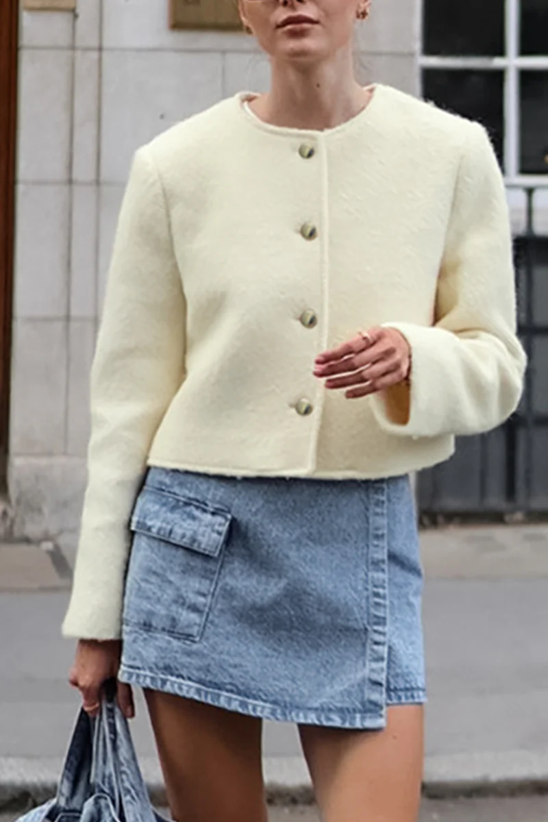 Concha | Casual everyday outerwear with solid color buttons and O-neck - Image 14