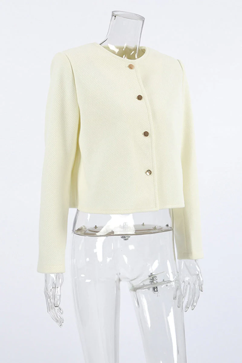 Concha | Casual everyday outerwear with solid color buttons and O-neck - Image 3