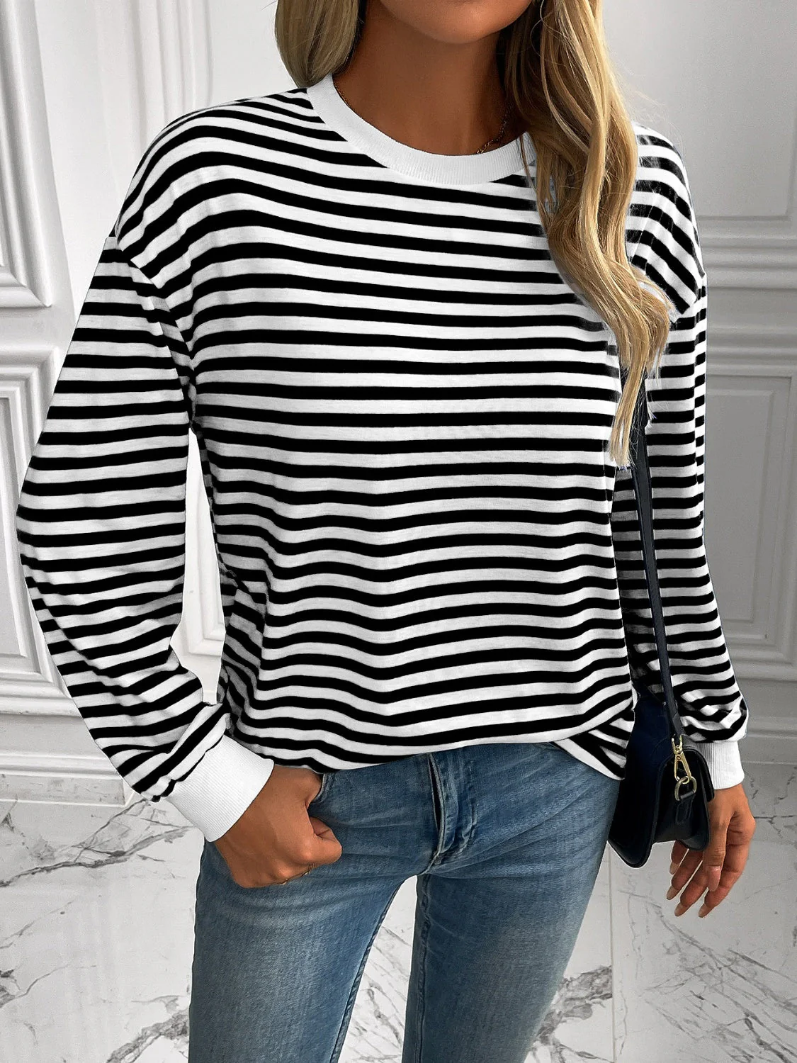 Constance | Ivy Lane striped long sleeve crew neck sweatshirt - Image 11
