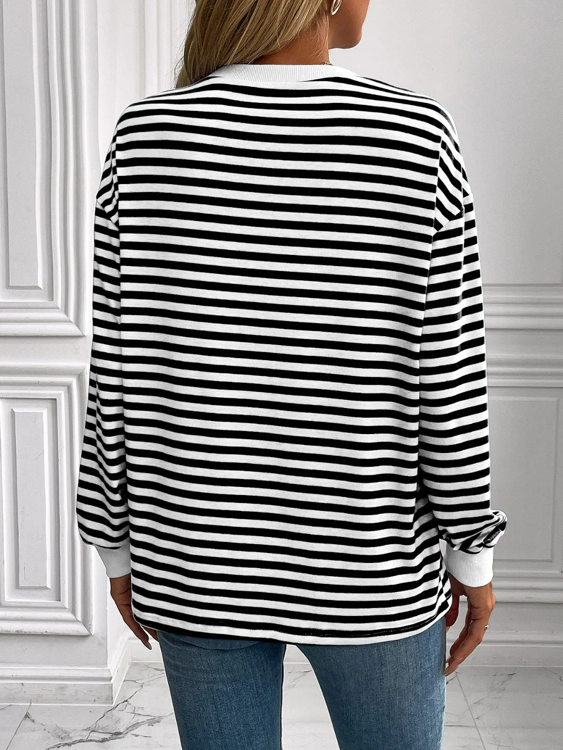 Constance | Ivy Lane striped long sleeve crew neck sweatshirt - Image 12