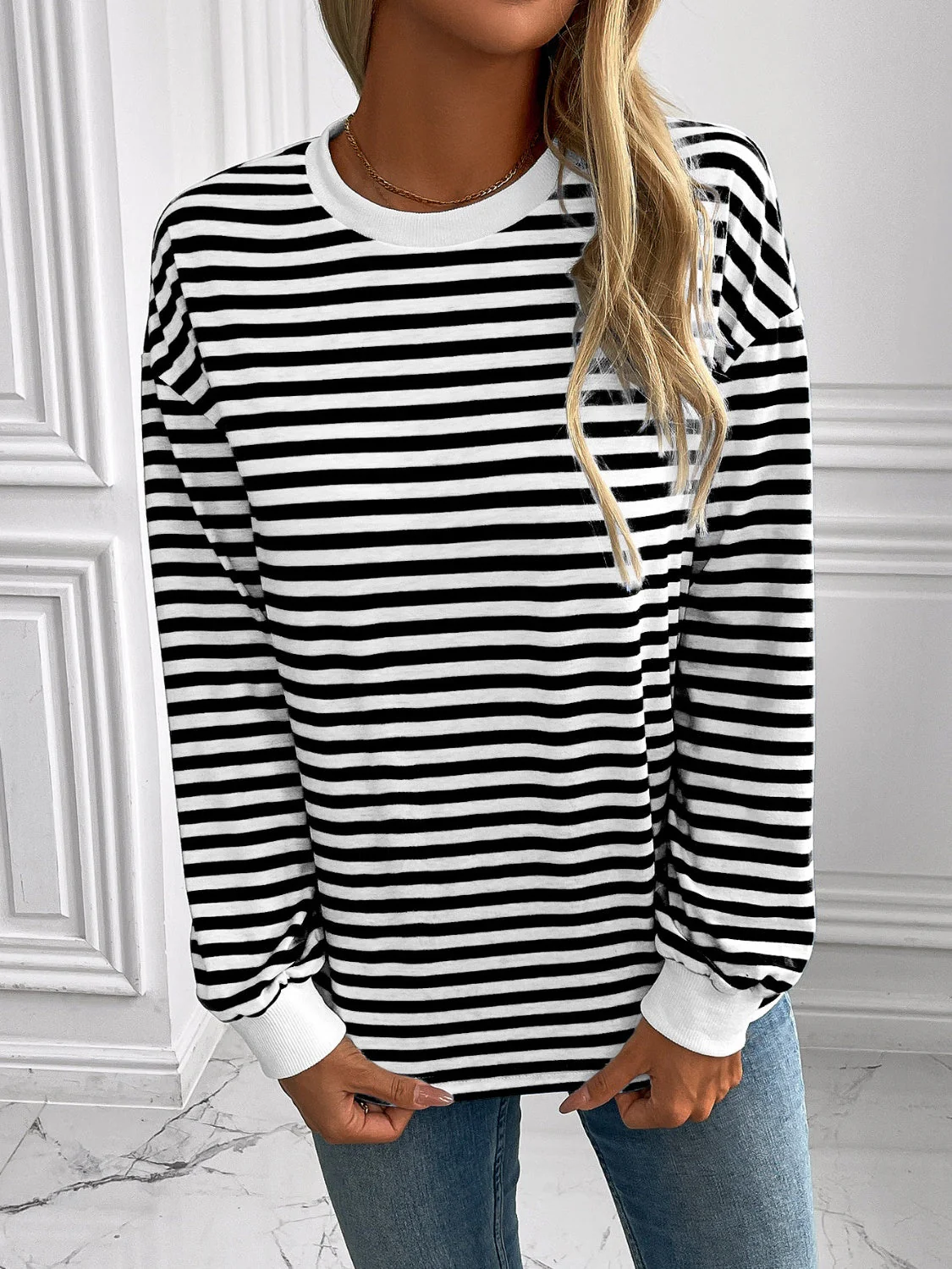 Constance | Ivy Lane striped long sleeve crew neck sweatshirt - Image 13