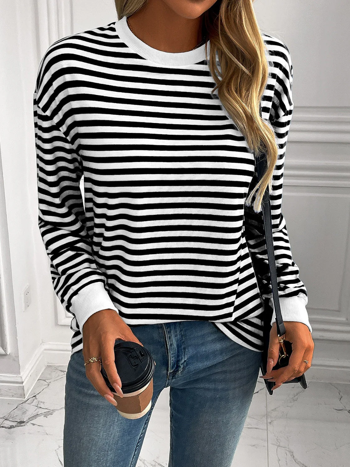 Constance | Ivy Lane striped long sleeve crew neck sweatshirt - Image 14