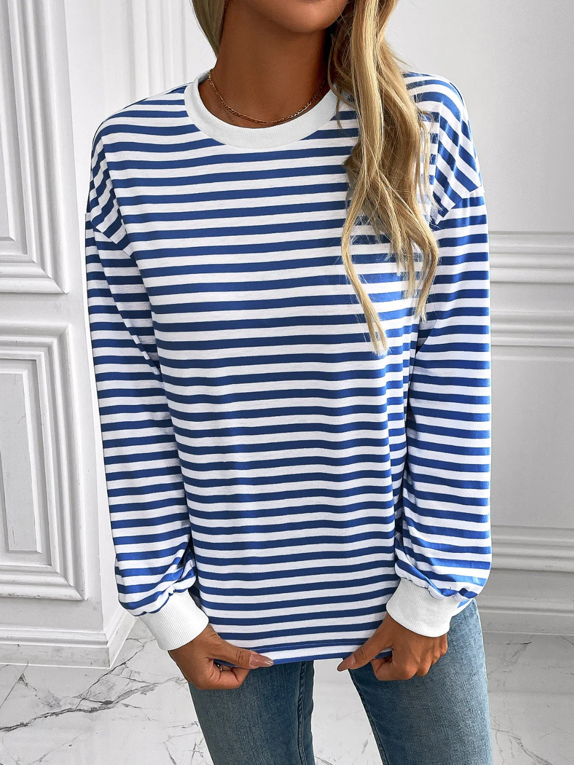 Constance | Ivy Lane striped long sleeve crew neck sweatshirt - Image 18