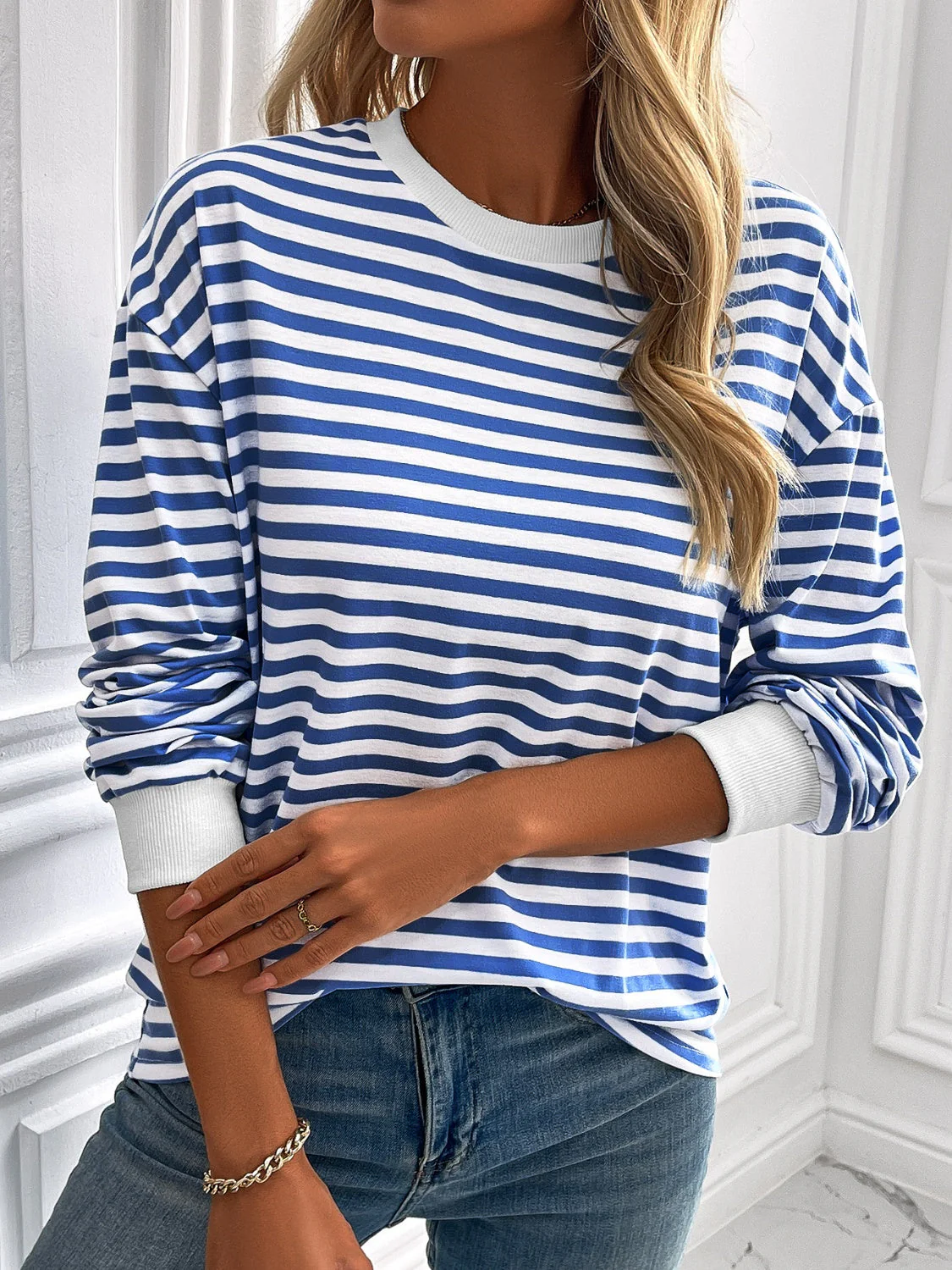 Constance | Ivy Lane striped long sleeve crew neck sweatshirt - Image 20