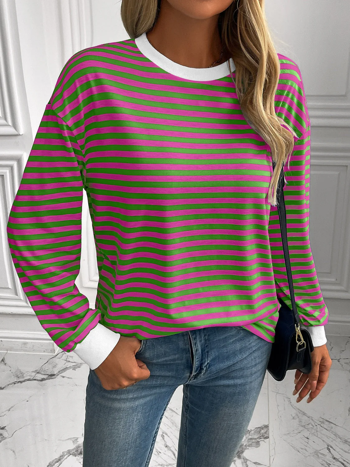 Constance | Ivy Lane striped long sleeve crew neck sweatshirt - Image 21