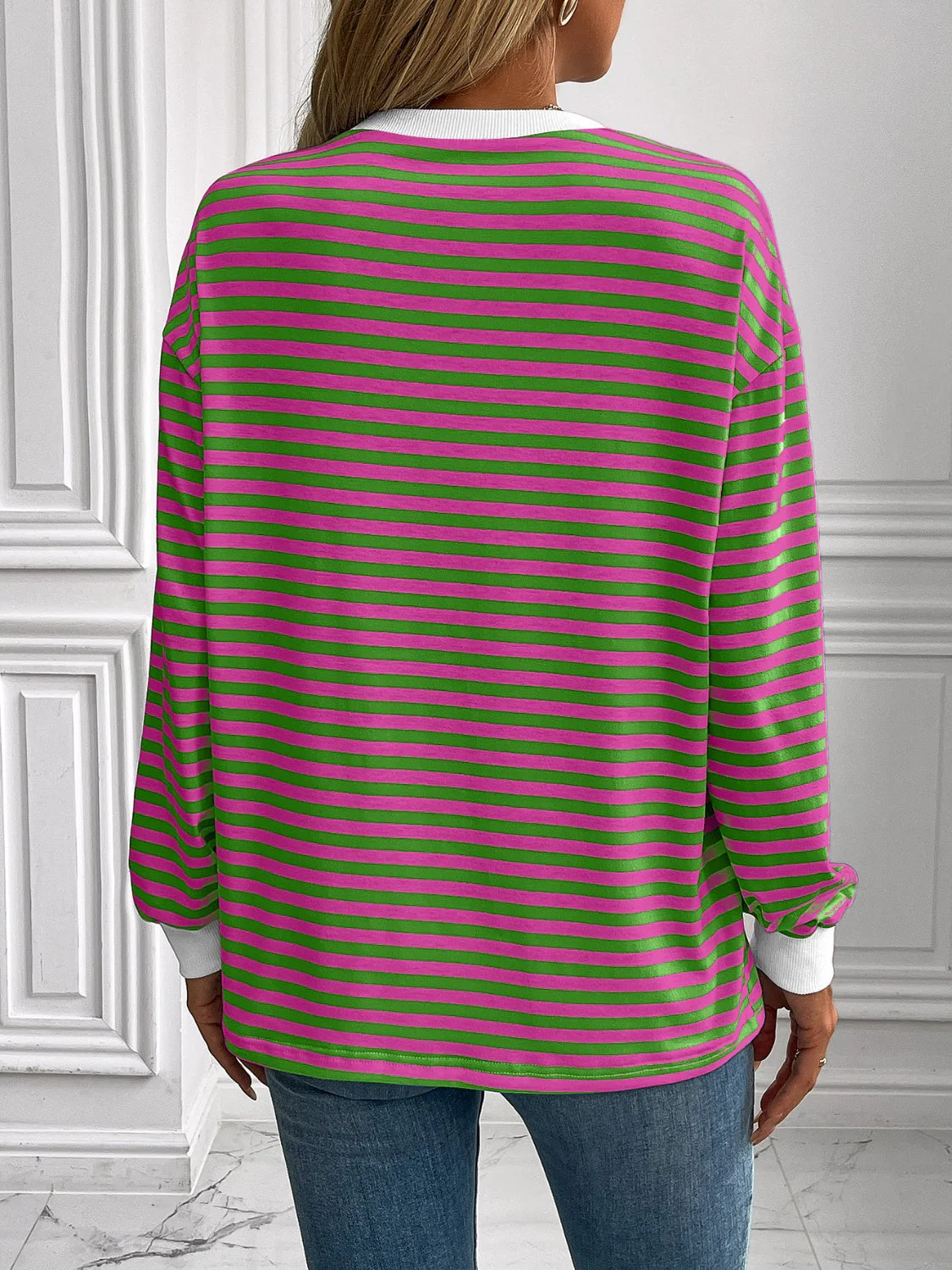 Constance | Ivy Lane striped long sleeve crew neck sweatshirt - Image 23
