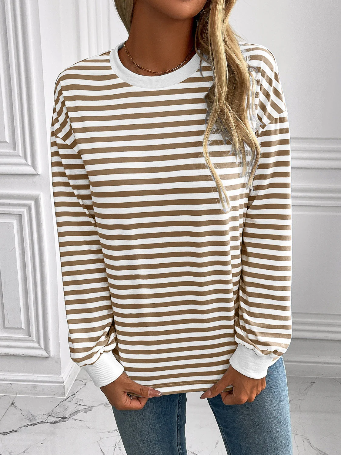 Constance | Ivy Lane striped long sleeve crew neck sweatshirt - Image 5