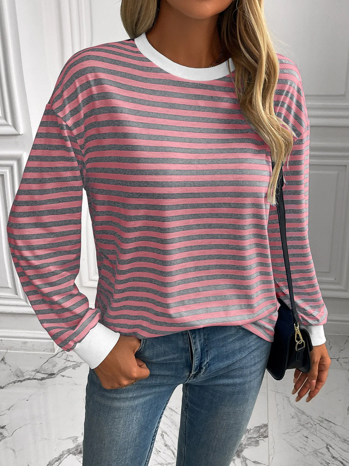 Constance | Ivy Lane striped long sleeve crew neck sweatshirt - Image 6