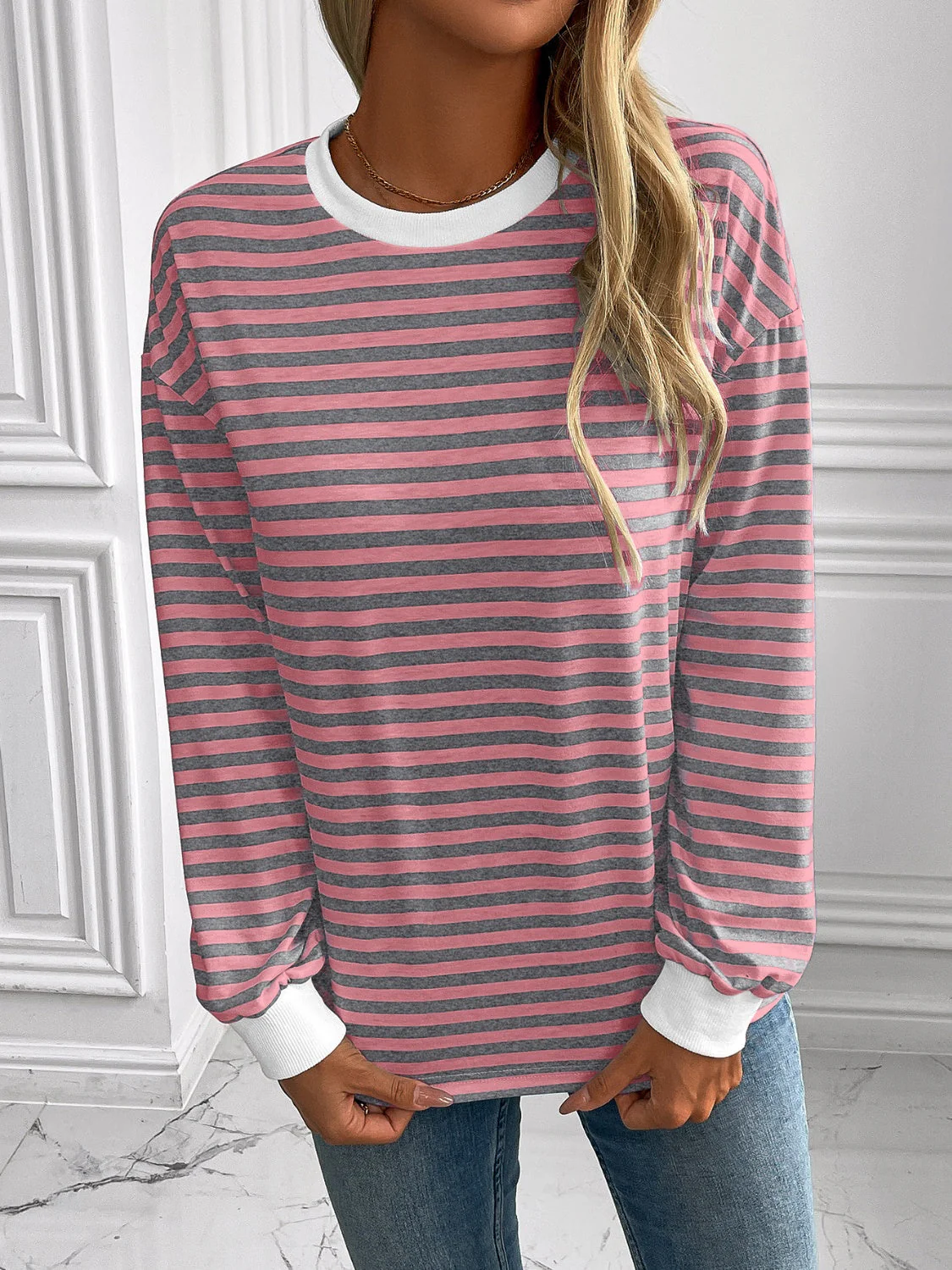 Constance | Ivy Lane striped long sleeve crew neck sweatshirt - Image 8