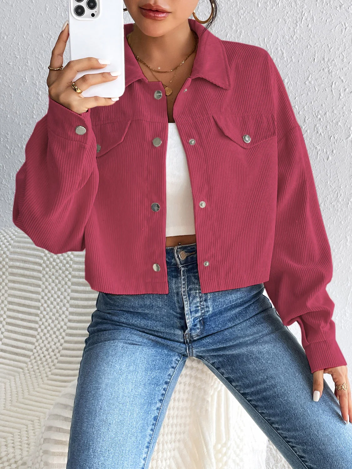 Constance | Long sleeve jacket with snap fastening - Image 13