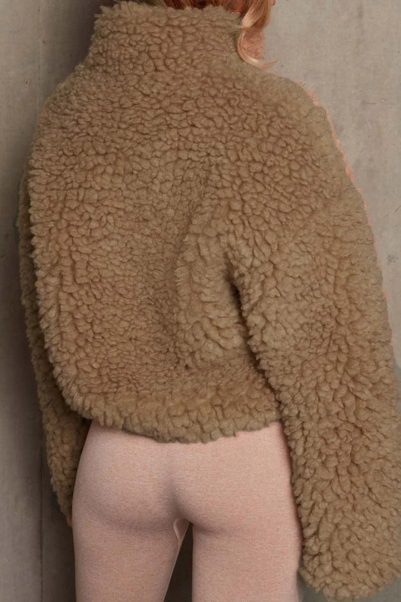 Consuelo | Casual solid patchwork basic outerwear with zip collar - Image 2