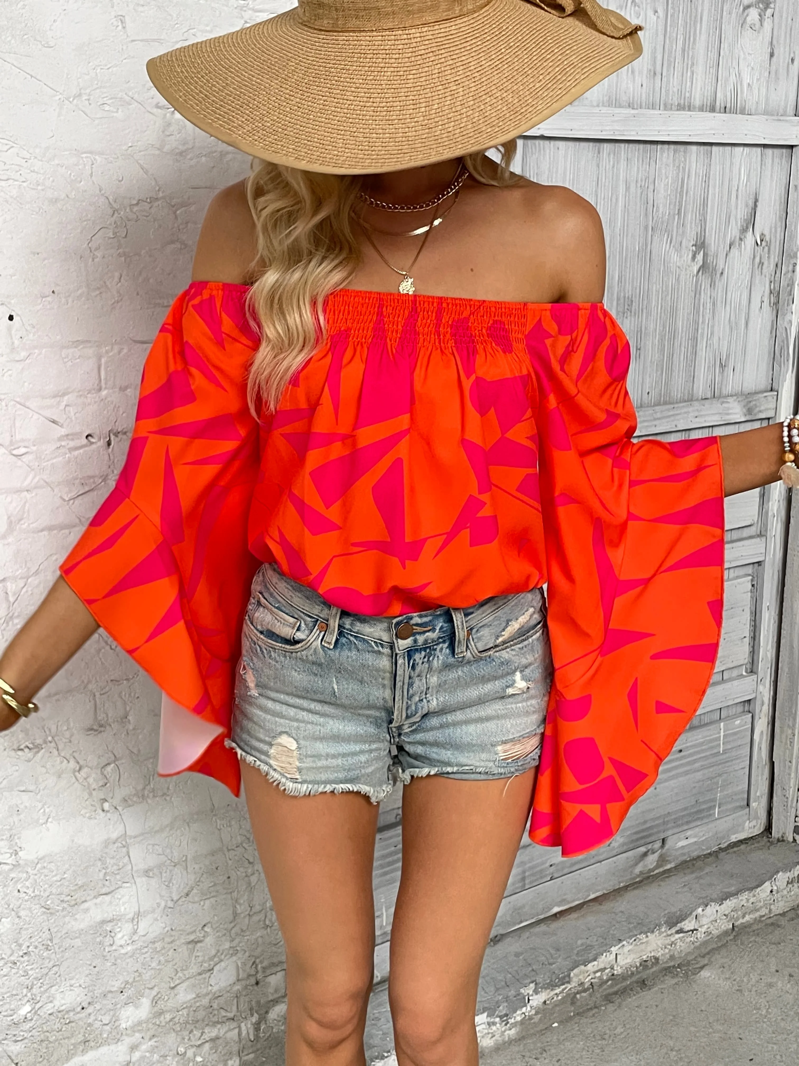 Cora® | Elegant Off-The-Shoulder Blouse With Batwing Sleeves - Image 2