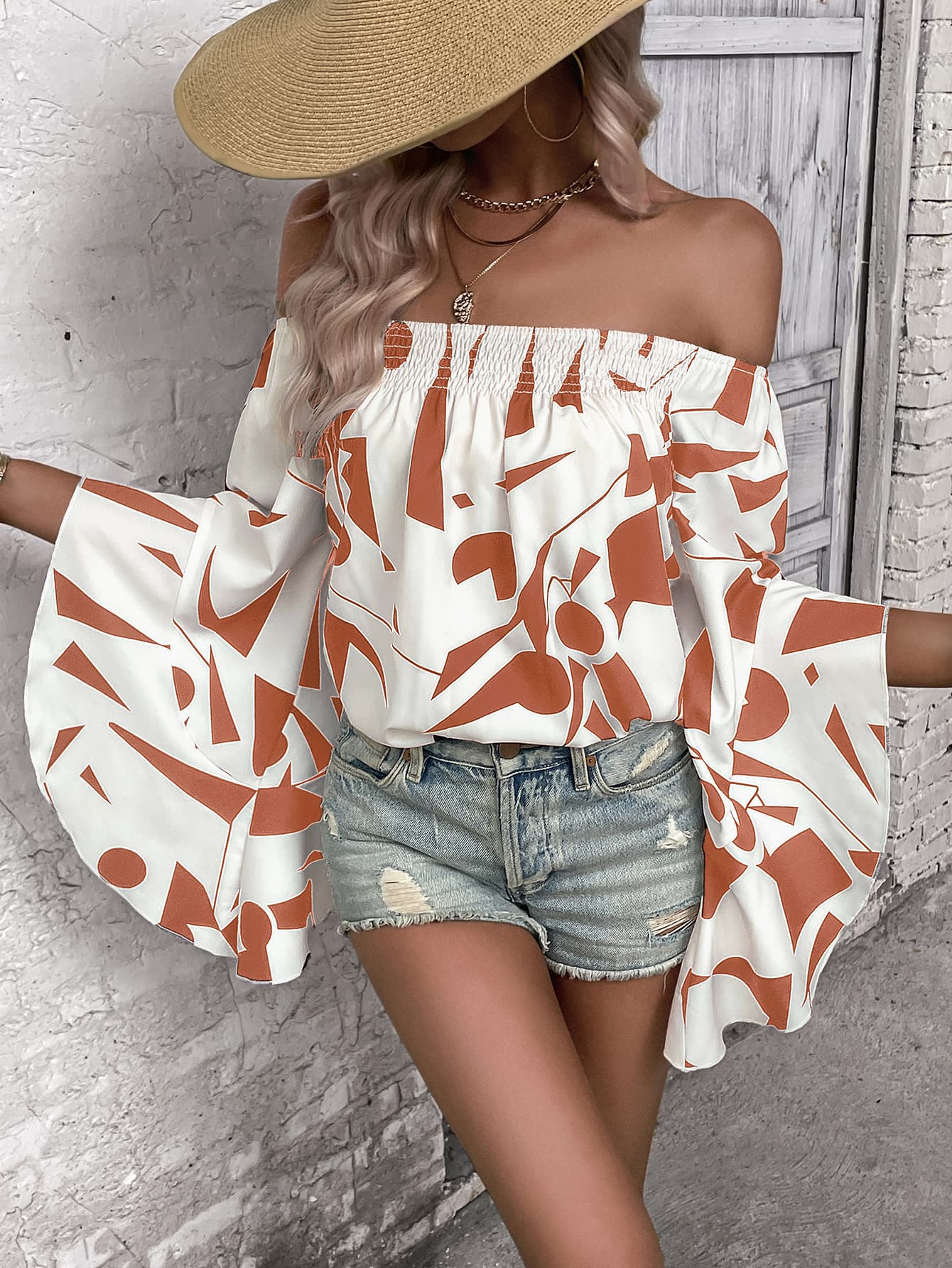Cora® | Elegant Off-The-Shoulder Blouse With Batwing Sleeves - Image 4