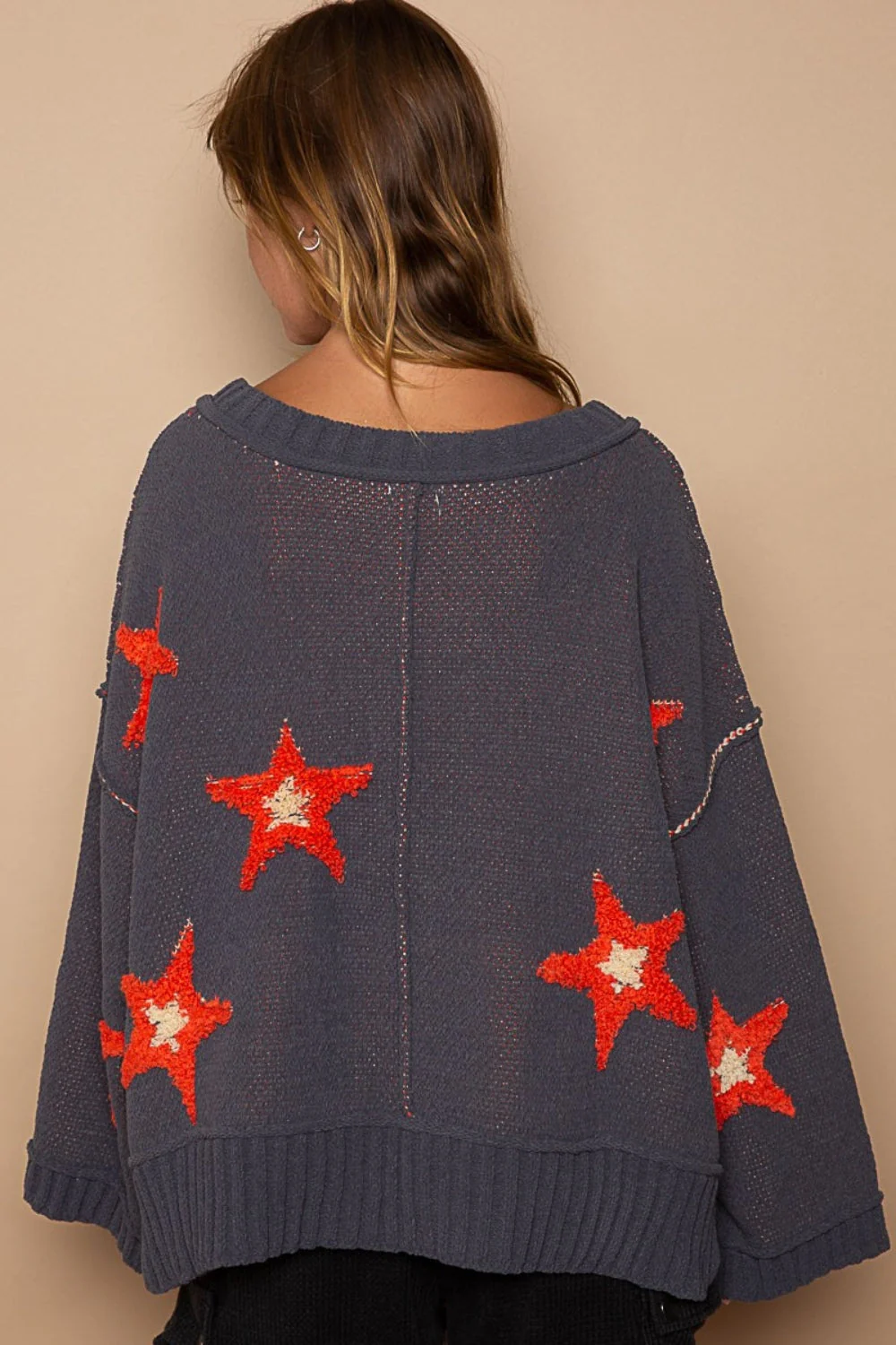 Cornelia | Long sleeve sweater with star patch - Image 2
