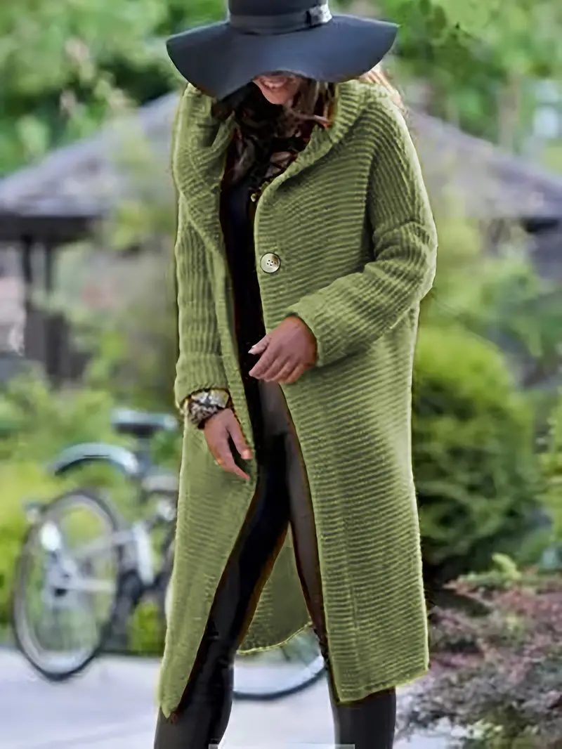 Cristina | Long knitted cardigan with hood