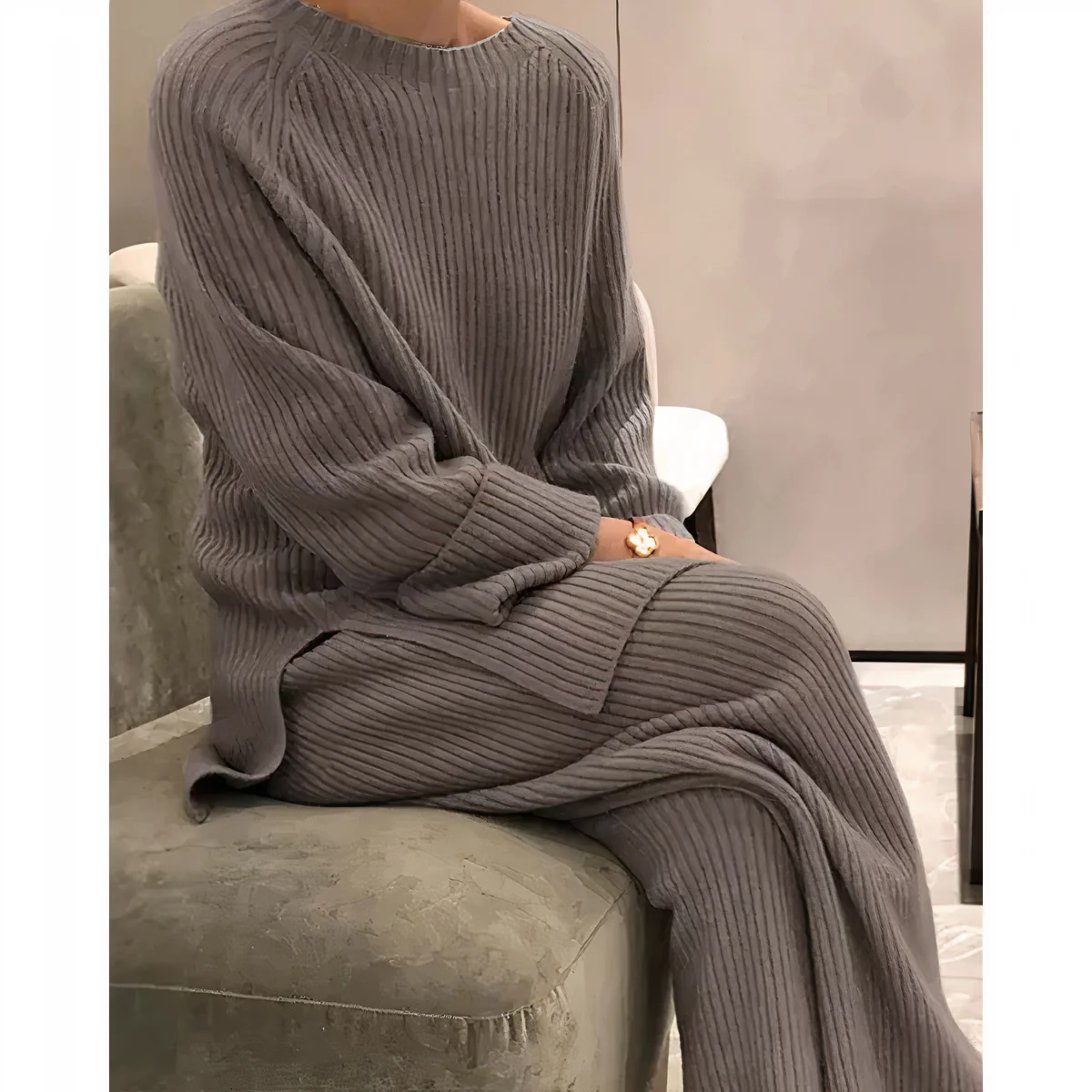 Cristina | Casual set consisting of a knitted sweater and trousers - Image 3