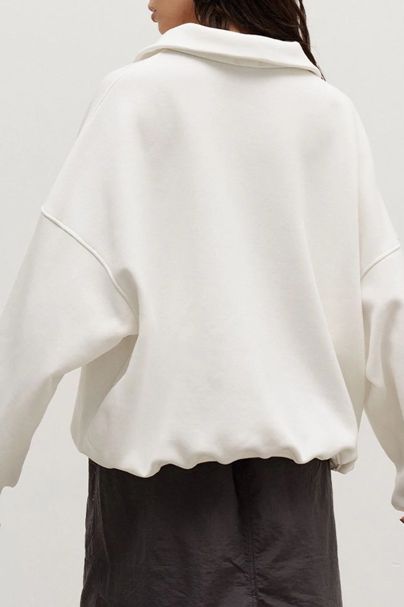 Dafne | Lapel zip-up sweatshirt - Image 3