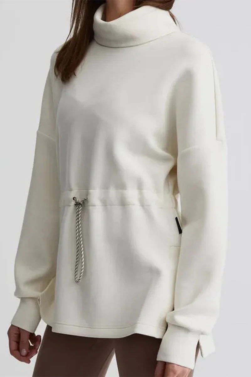Danna | Casual solid color drawstring half turtleneck sweaters - Image 3