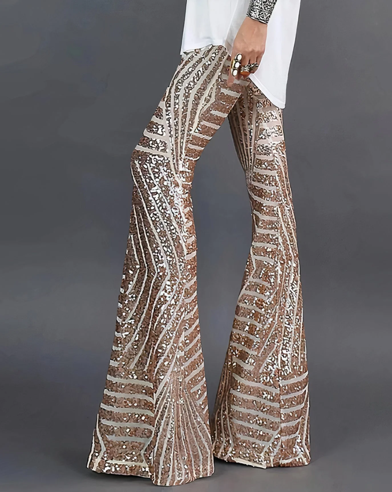 Dara® | Glitter Flared Trousers