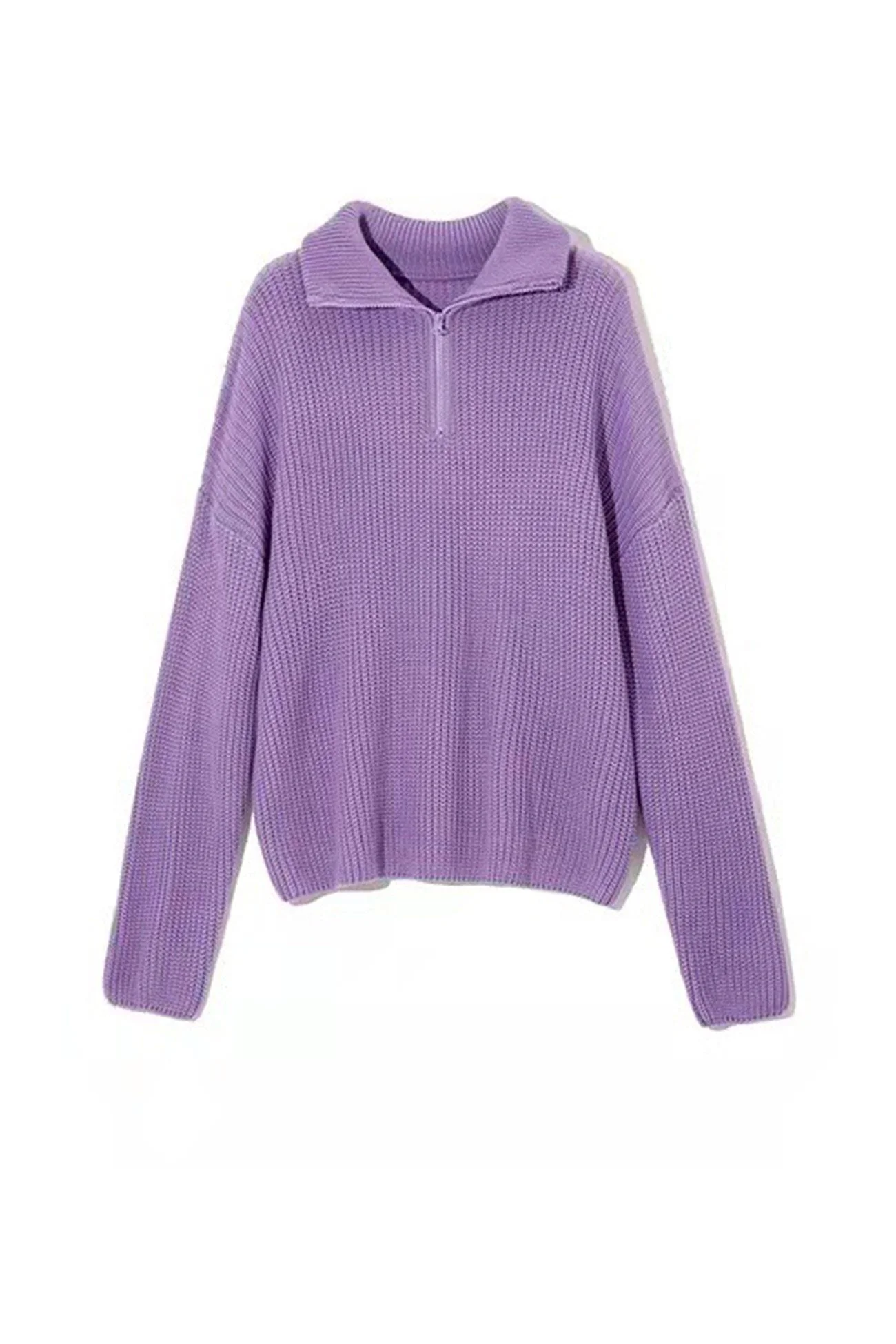 Daria | Pullover knit top with stand-up collar and zip - Image 6