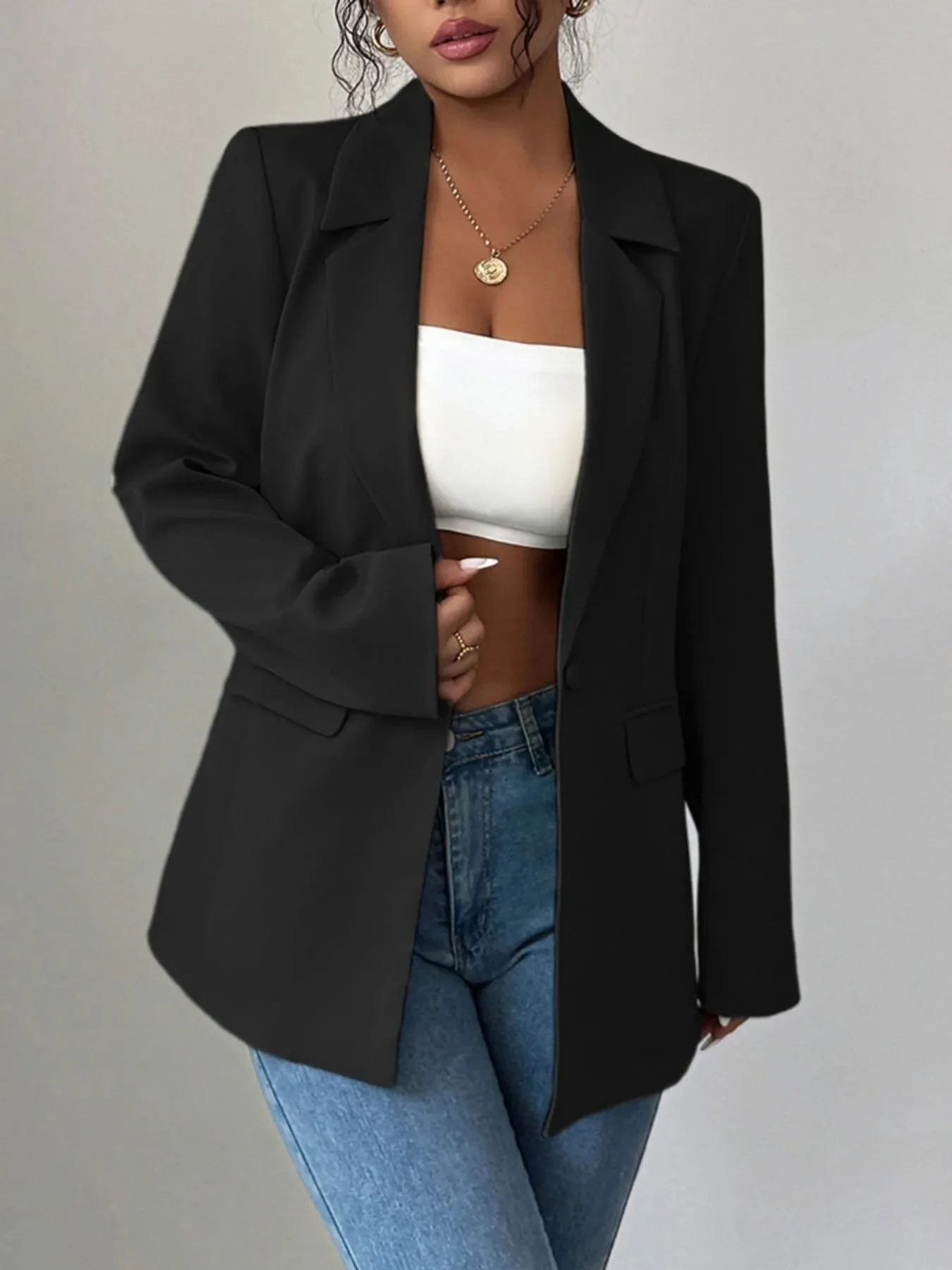 Debora® | Elegant Blazer With A Lapel Collar And One Button