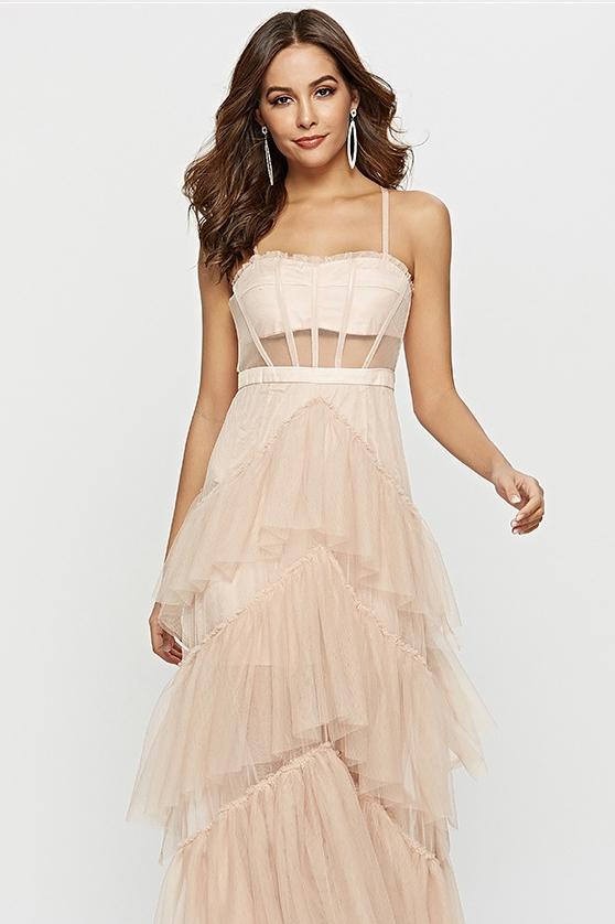 Debora® | Maxi Mesh Slip With Leather Corset - Image 2
