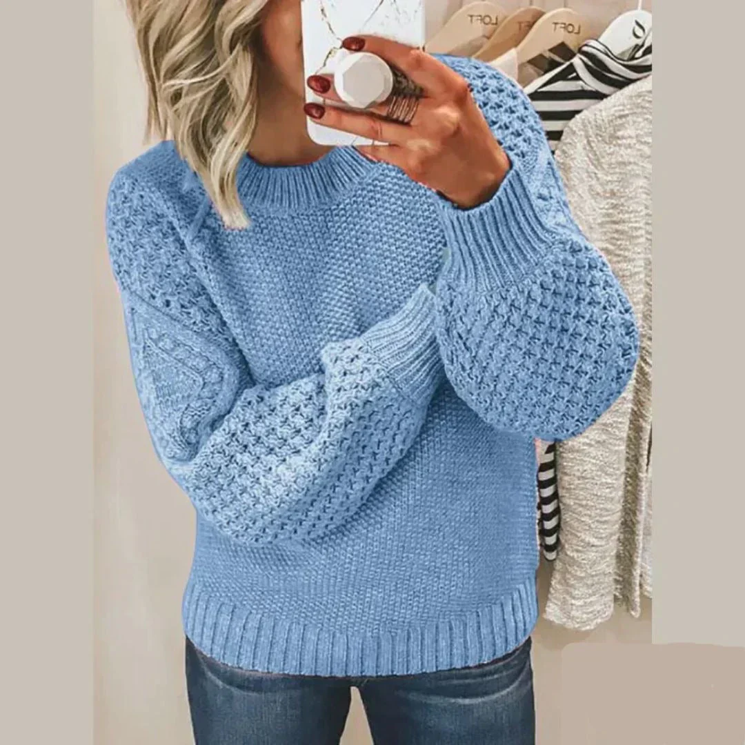 Deborah | Structured classic sweater with puff sleeves - Image 2