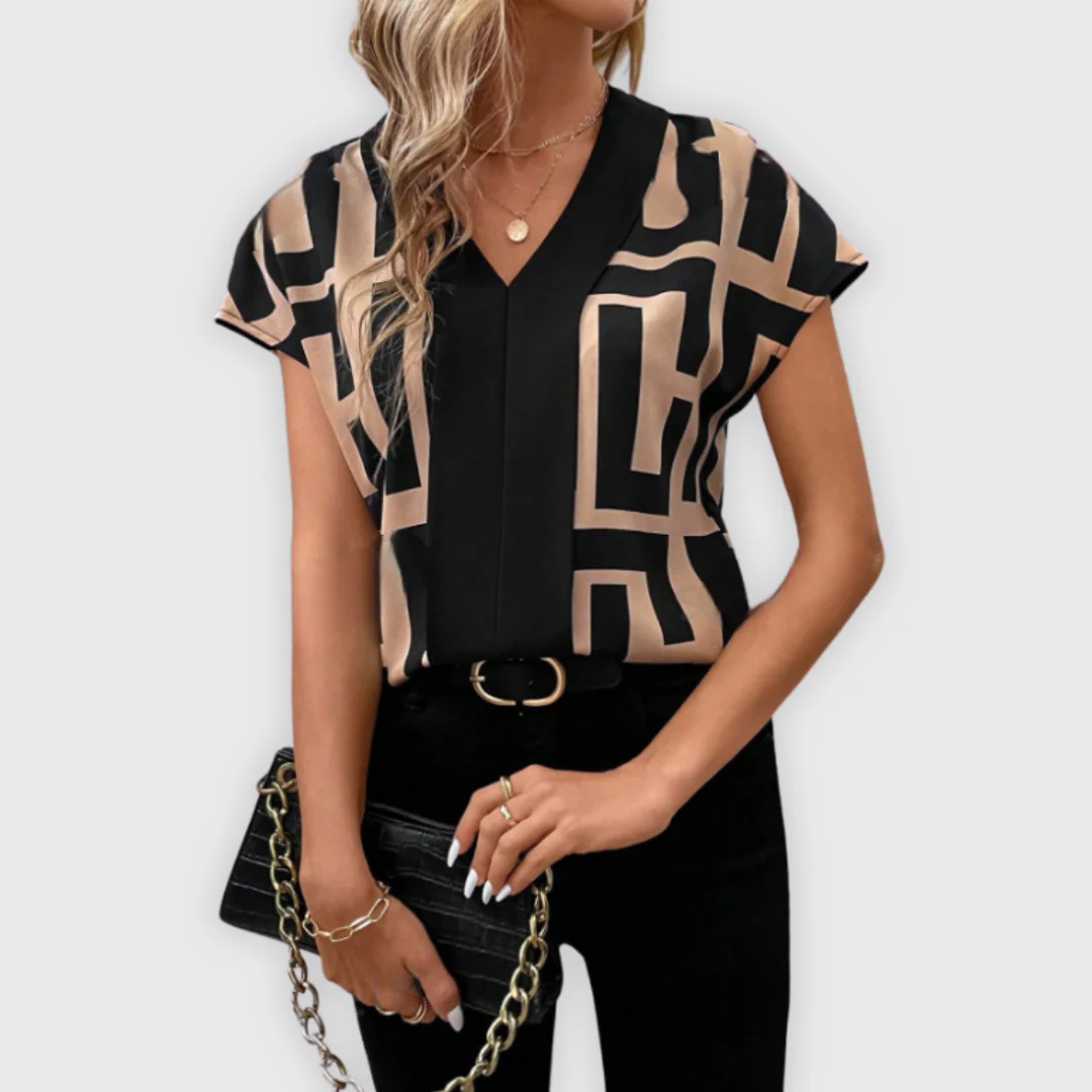 Delfina® | Elegant women's blouse V-neck business - Image 4