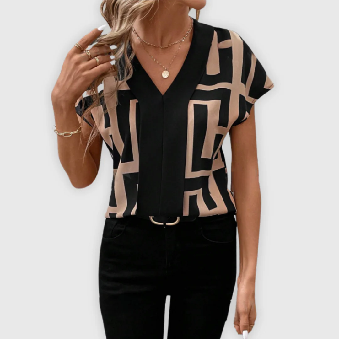 Delfina® | Elegant women's blouse V-neck business - Image 5