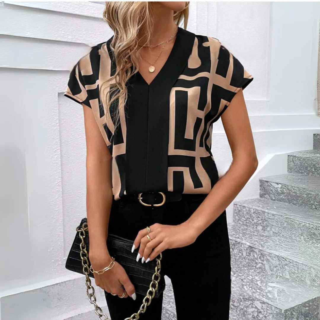 Delfina® | Elegant women's blouse V-neck business - Image 9