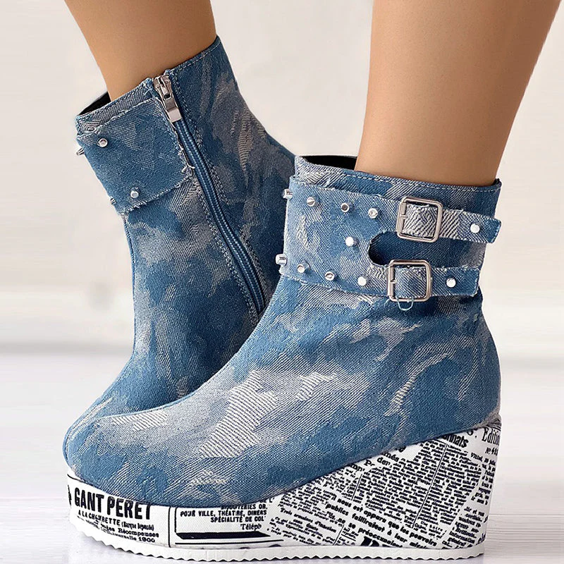 Delia | Casual, round out-door shoes in a patchwork design - Image 6