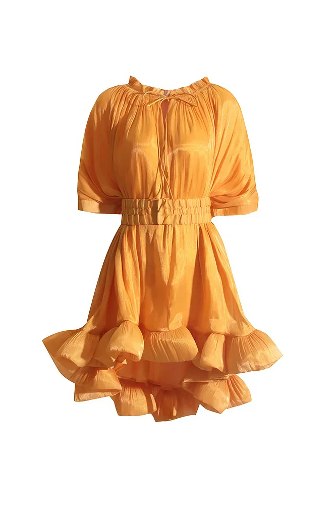 Denisse® | Mini Dress With Ruffles And Cape Effect - Image 3