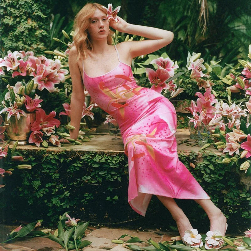 Denisse® | Women'S Floral Spaghetti Strap Maxi Dress - Image 3