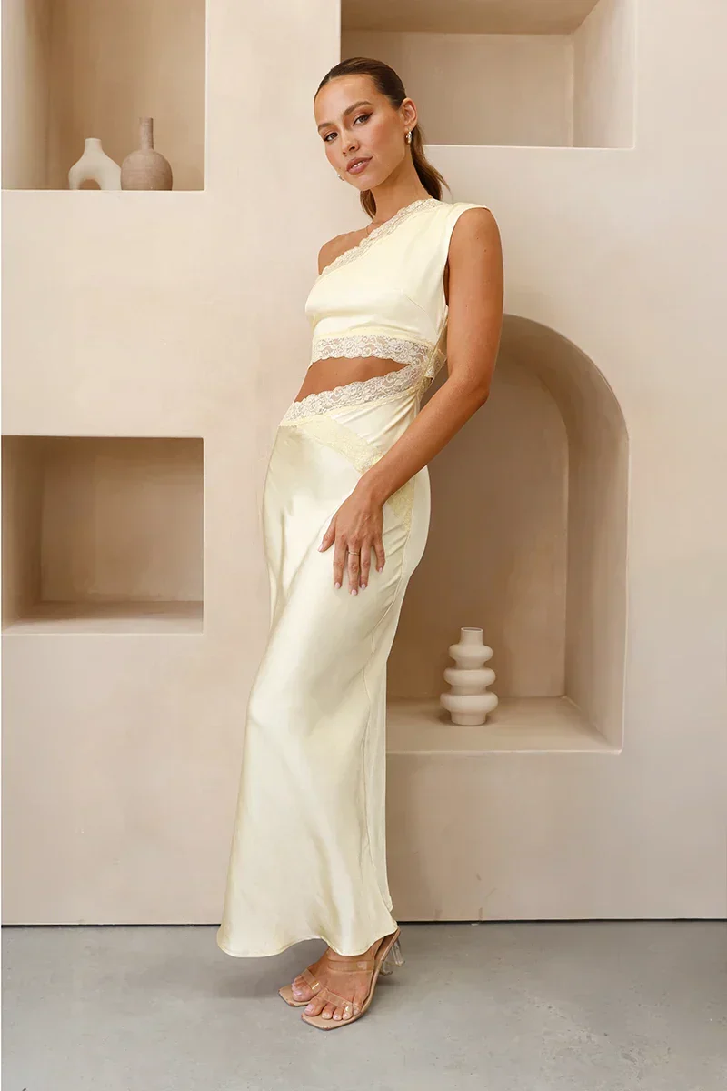Dolores® | One-Shoulder Maxi Dress Gelb - Image 4