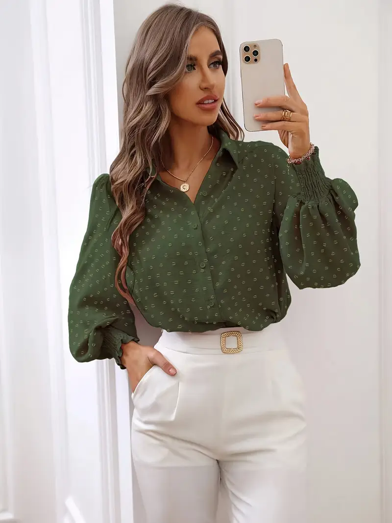 Domenica® | Elegant Blouse With Gathered Cuff Sleeves - Image 3