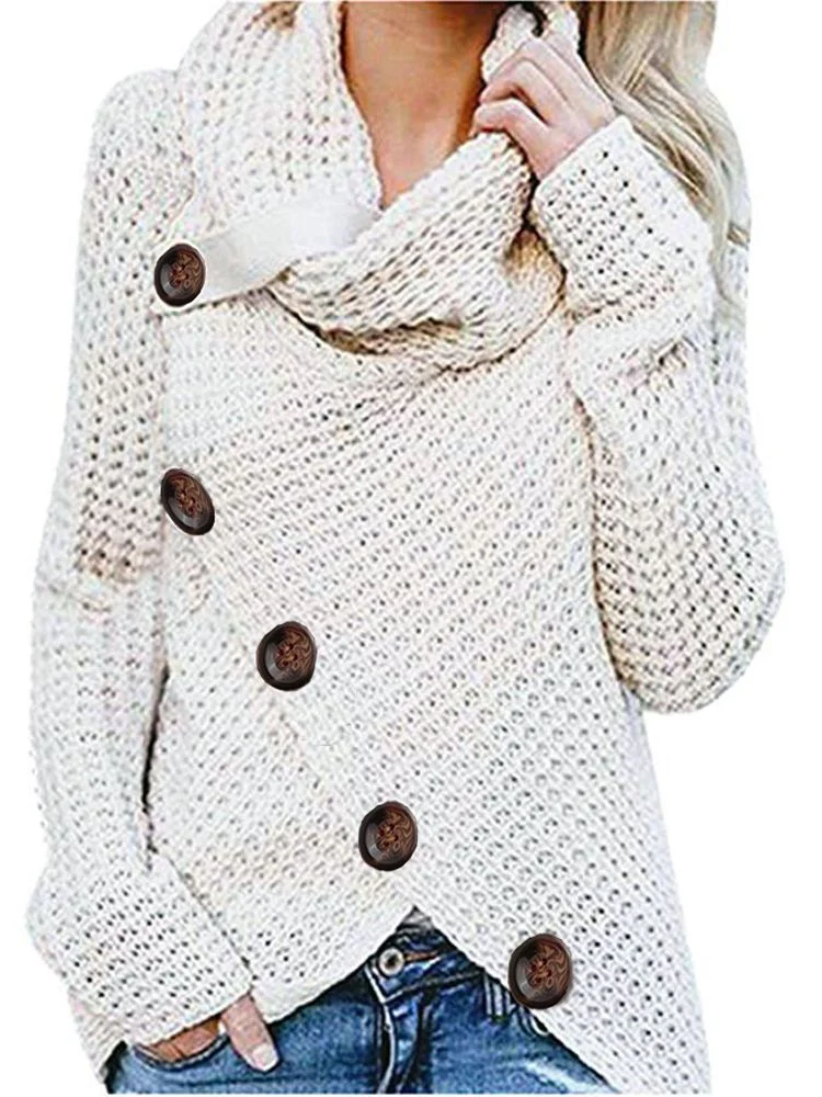 Dominique | Knitted O-neck sweater for women - Image 3