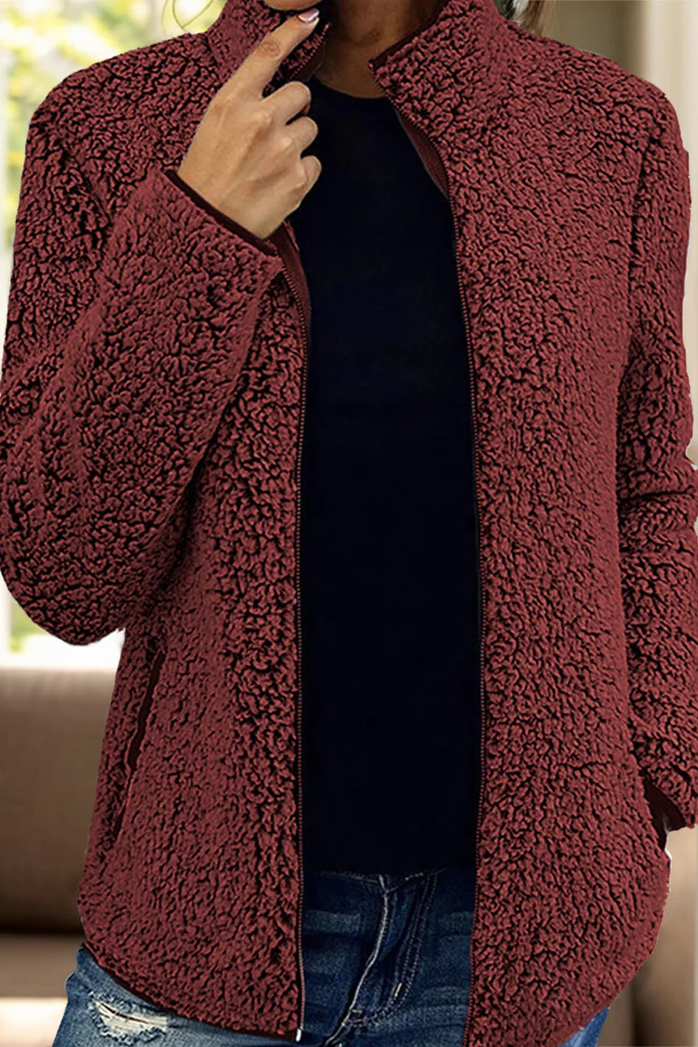 Doris | Turtleneck jacket with zip and pockets - Image 4