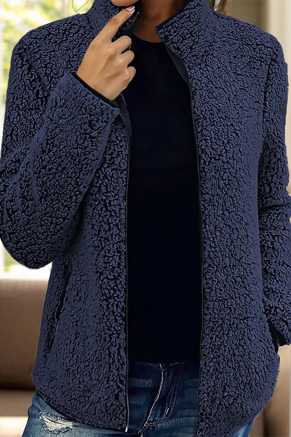Doris | Turtleneck jacket with zip and pockets - Image 9