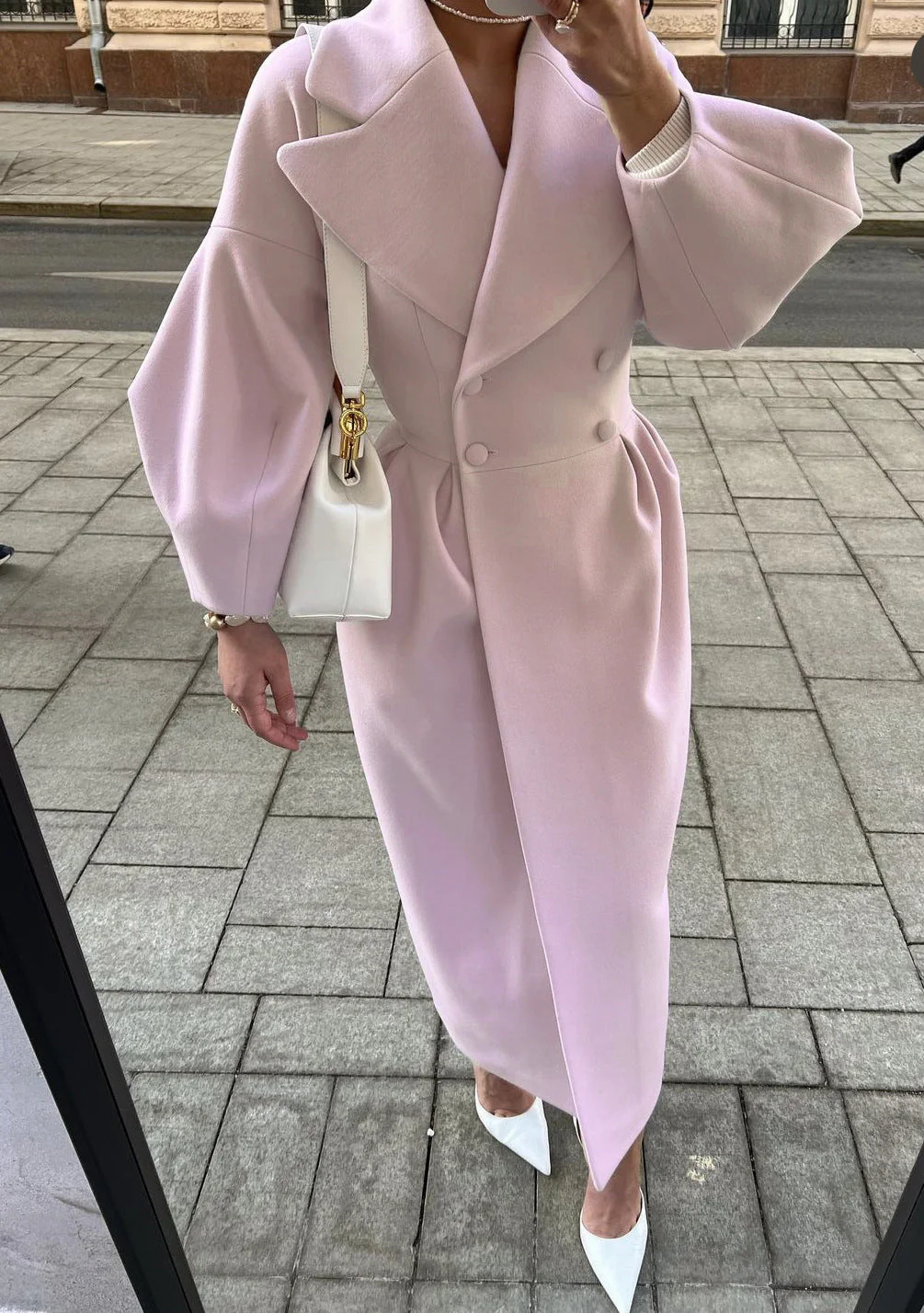 Dulce | Coat with puff sleeves and lapels - Image 8