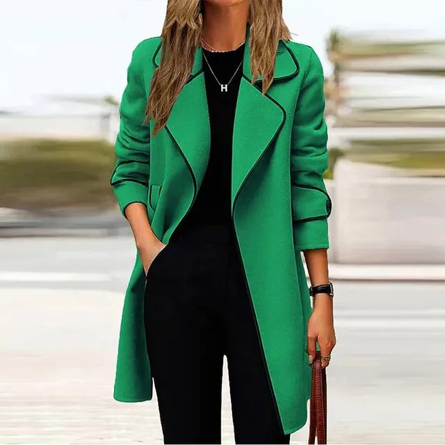 Dunja | Elegant long women's coat - Image 3