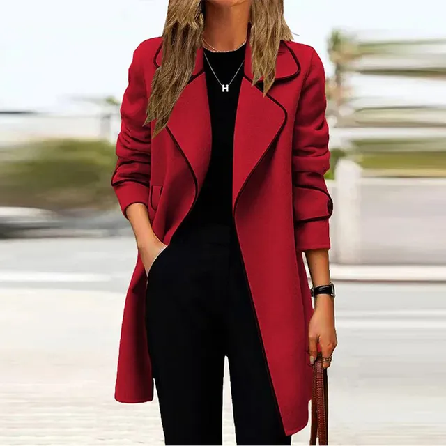 Dunja | Elegant long women's coat - Image 4
