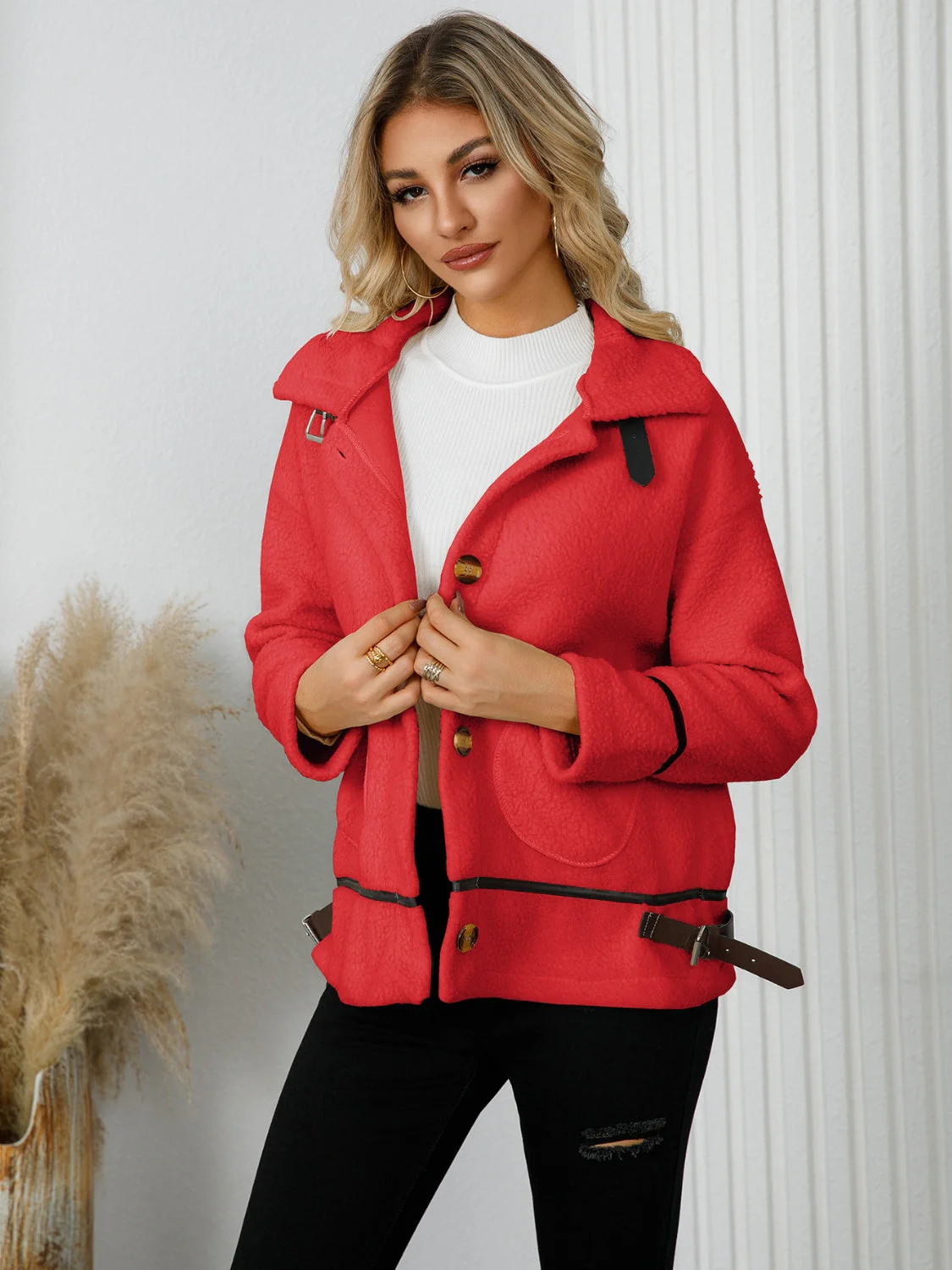 Edith | Jacket with pockets and button placket and collar - Image 9