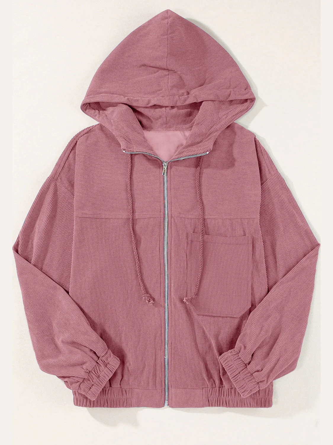 Edith | Long sleeve hooded jacket with drawstring and zip fastening - Image 3