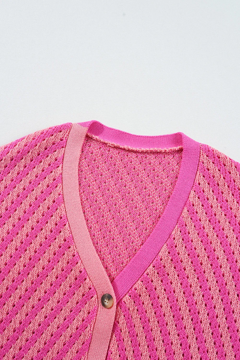 Edna | Striped cardigan with buttons and V-neck - Image 4