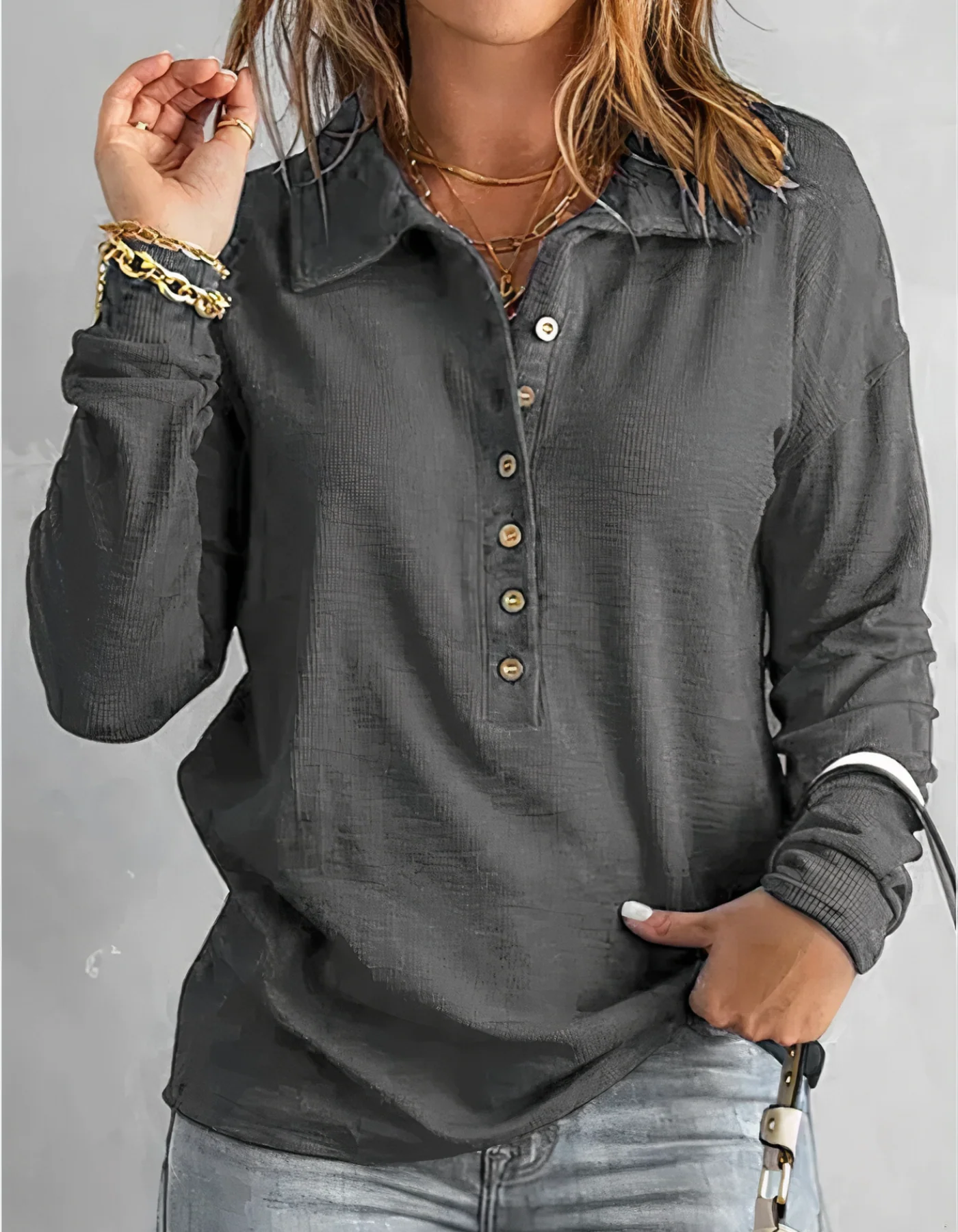 Eileen | Long sleeve polo shirt for women
