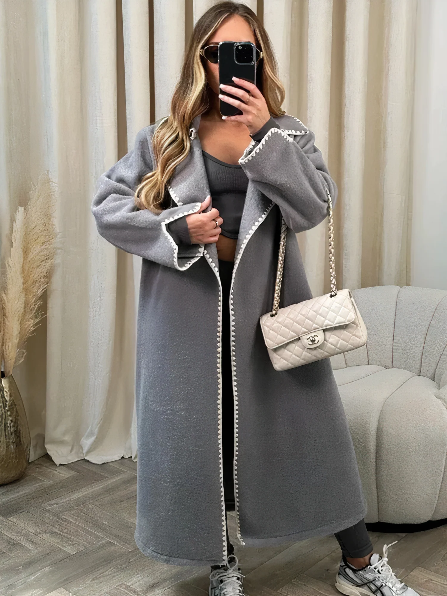 Ekaterina® | Long, loose women's coat with lapels - Image 3