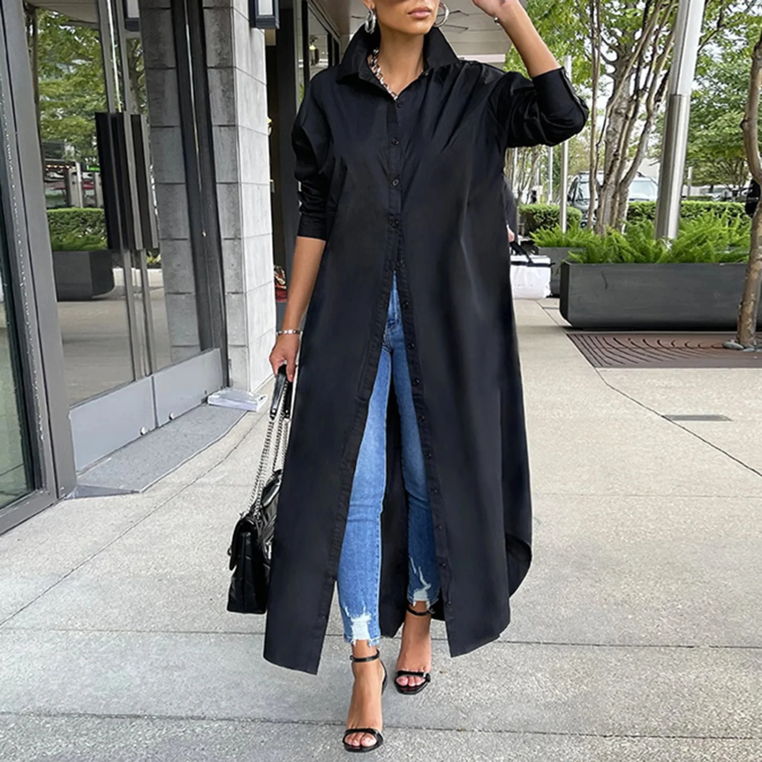 Eleanor® | Elegant And Versatile Long-Sleeved Button-Down Maxi Dress - Image 2